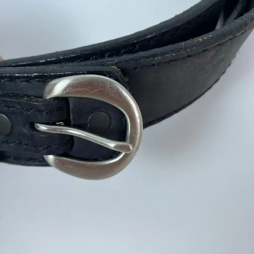 Duluth Trading Company Mens Size 46 Ranger Work Belt Black Leather Made USA